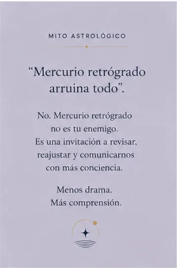 Publicación de Aura Astrología sobre el mito astrológico de Mercurio retrógrado.