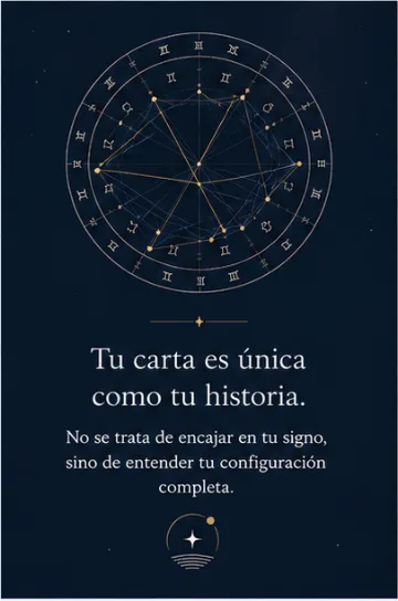 Publicación de Aura Astrología con una rueda natal sobre la singularidad de cada carta.
