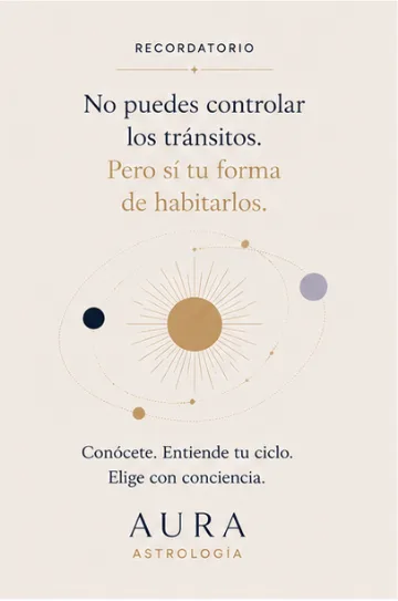 Publicación de Aura Astrología sobre habitar los tránsitos con conciencia.